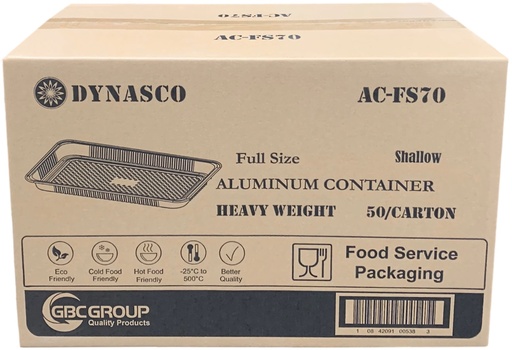 [*82027+1728] AC-FS70, Full Size Shallow Aluminium Containers (50 pc) Dynasco