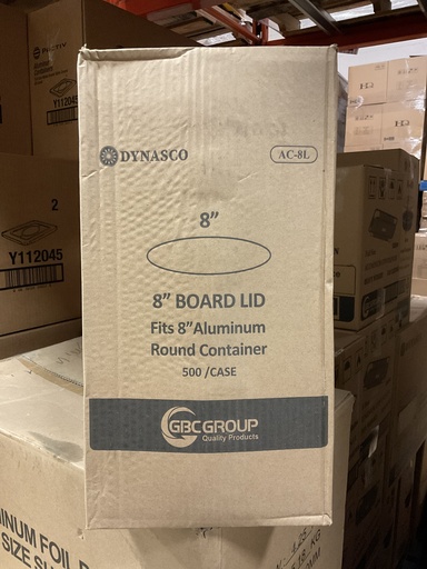 [*82023+1604@2] AC-8L, Paper Lids for 8” Aluminium (500 PC) Dynasco