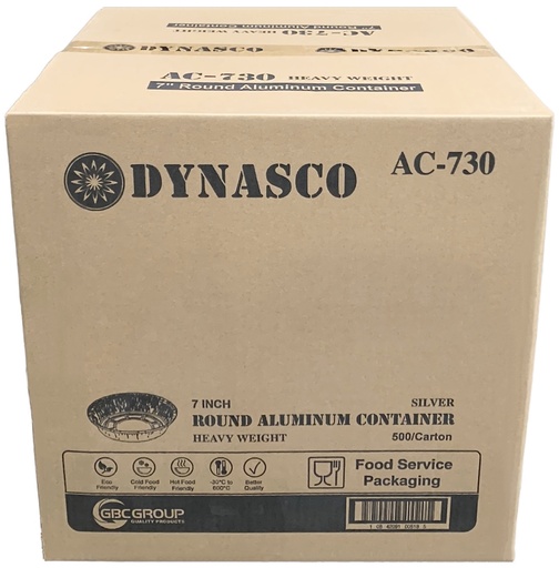 [*82020+1726@1] AC-730, 7” Round Aluminium Containers (500 PC) Dynasco