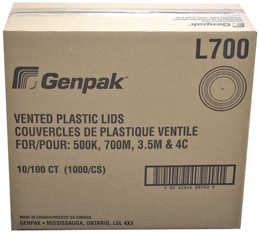 [*81028] L700, Vented Plastic Lids (1000 PC) Genpak
