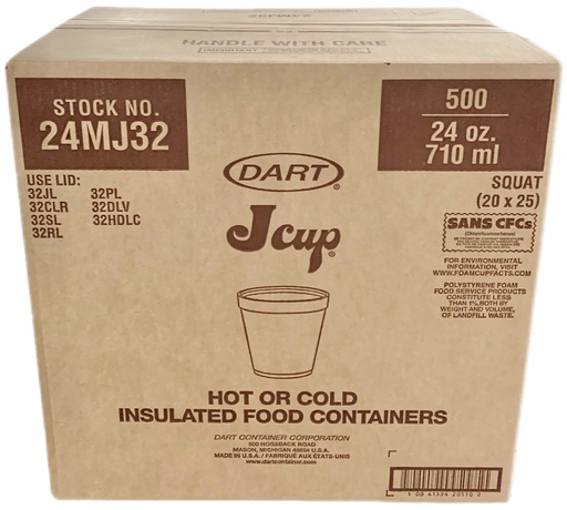 [*81012] 24MJ32, Foam Food Containers (500 PC) Dart