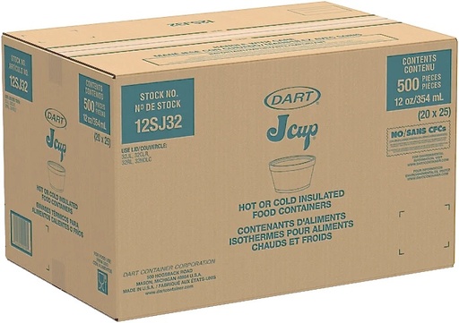 [*81003] 12SJ32, Foam Food Containers (500 PC) Dart