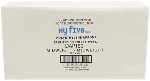 [*79003] DAP150, 28x46 Polyethylene Aprons (100 PC) Hy Five