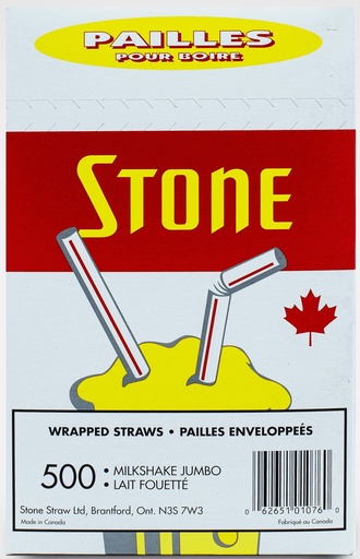 [*76306] 8” Milkshake Wrapped Straws (500 PC) Stone