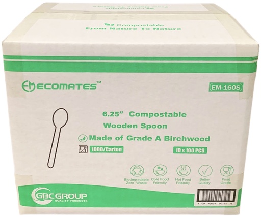 [*76216+2217@1] EM-160S, Wooden Spoons (1000 PC) Ecomates
