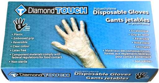[*75303] (S) Polyethylene Gloves (500 PC) Diamond Touch