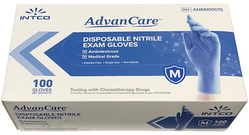 [*75210] Blue (M) Nitrile Gloves (100 PC) Intco