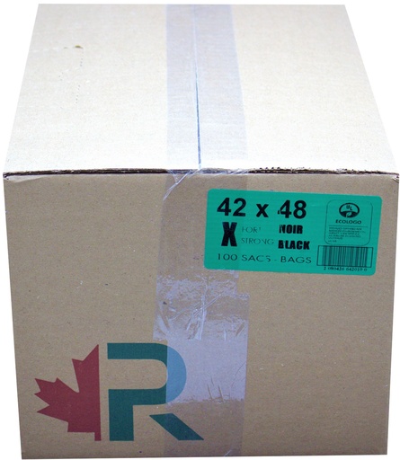 [*74025] 42x48 Ex-Strong Black Garbage Bags (100 PC) R.A.