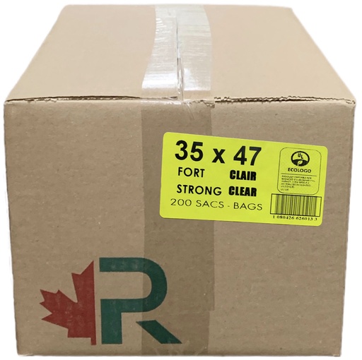 [*74021] 35x47 Strong Clear Garbage Bags (200 PC) R.A.