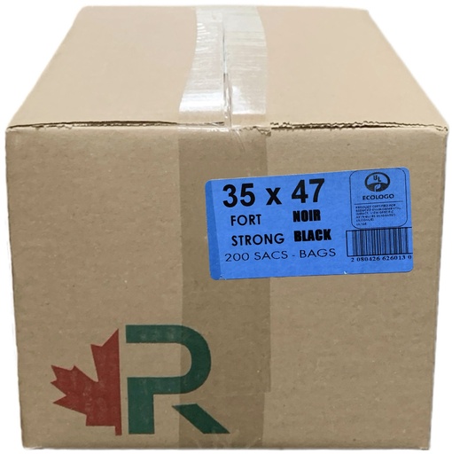 [*74020] 35x47 Strong Black Garbage Bags (200 PC) R.A.