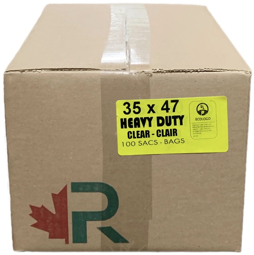 [*74019] 35x47 Heavy Duty Clear Garbage Bags (100 PC) R.A.