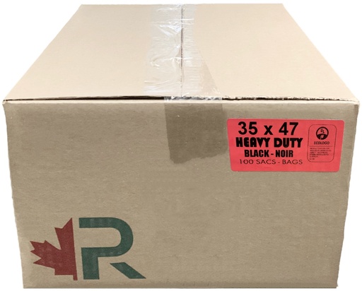 [*74018] 35x47 Heavy Duty Black Garbage Bags (100 PC) R.A.