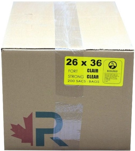 [*74009] 26x36 Strong Clear Garbage Bags (200 PC) R.A.