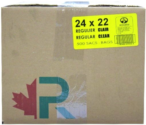 [*74004] 24x22 Regular Clear Garbage Bags (500 PC) R.A.