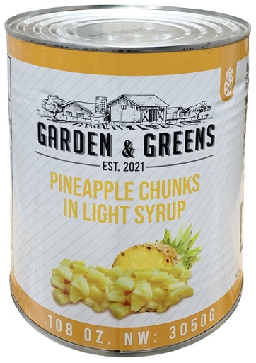 [*66305+5501#2] GF-0250, Pineapple Chunks in Light Syrup (108 oz) Garden & Greens