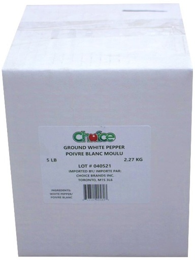 [*55605+7406] Ground White Pepper (5 lb) Choice