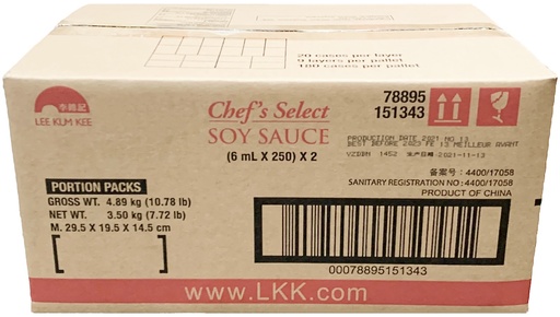 [*55511] Portion Chef's Select Soy Sauce (500x6 mL) LKK