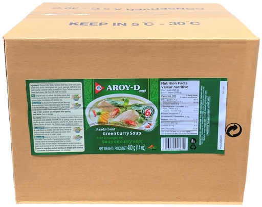 [*53011] Green Curry Soup Ready to Eat (24x400 g) Aroy-D