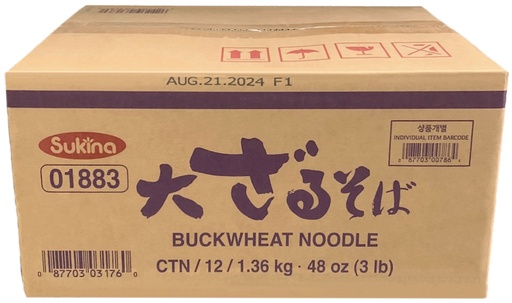 [*48101] 01883, Buckwheat Noodle (12x1.36 kg) Sukina