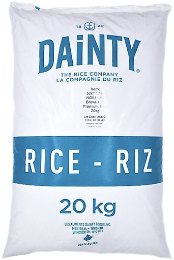 [*44403] Brown Rice, Long Grain (20 kg) Dainty