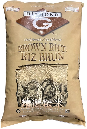 [*44402] Brown Rice, Medium Grain (15 lb) Diamond G