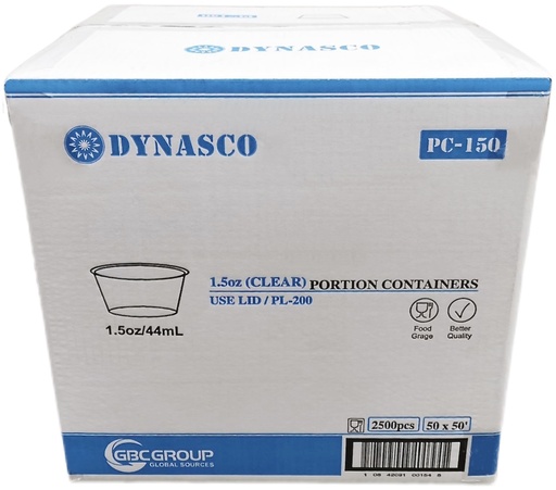 [*84727] PC-150, Clear Portion Containers (2000PC) Dynasco