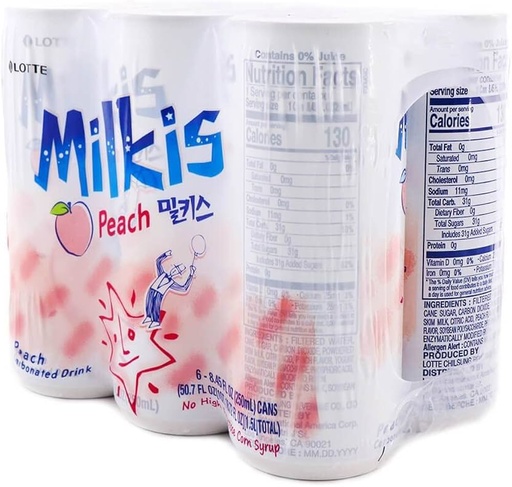 [*61023] @SP Milkis Peach Flavor (30x250 mL) Lotte