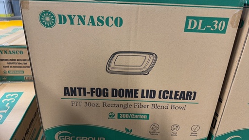 [*86027] DL-30 Anti-Fog Dome Lid (Clear) (300 Pc) Dyansco